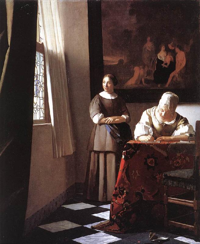  Lady Writing a Letter with Her Maid ar